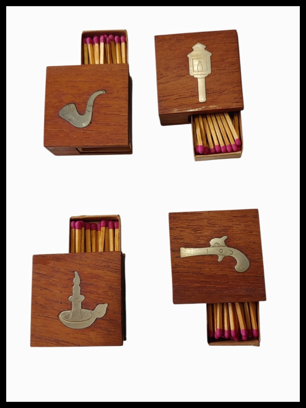 Vintage Dansk Teak Matchbox Holders - Set of 4 - Quistgaard *please read*